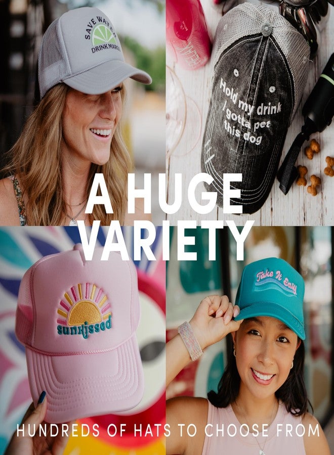 KATYDID Lake Life Baseball Cap - Trucker Hat for Women - Stylish Cute Sun Hat (Wave, Gray) - Image 3